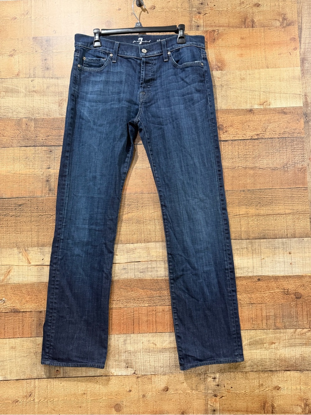 7 For All Mankind Standard Fit Indigo Straight-Leg Mid Rise Men’s Jeans Sz 32/33